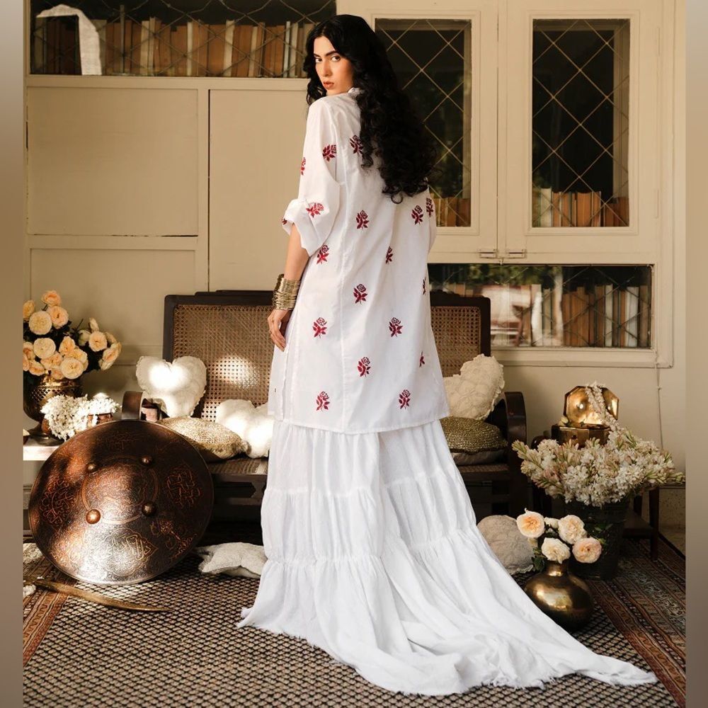 GENERATION PAKISTANI DESIGNER DRESS FARSHI GHARARA INDIAN 2-PIECE